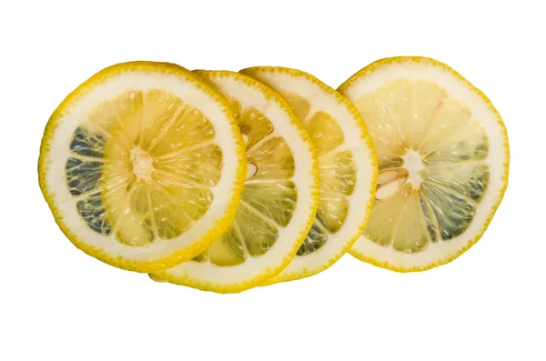 Lemon slices isolated on white — Stock Photo, Image