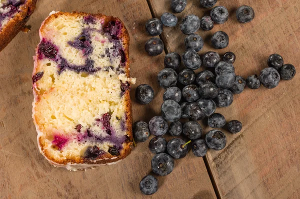 Blueberry coffee cake loaf with blueberries Stock Image