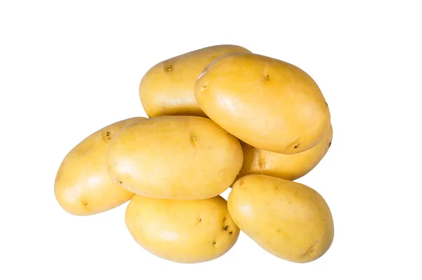 Weiße Kartoffeln frisch gepflückt isoliert — Stockfoto