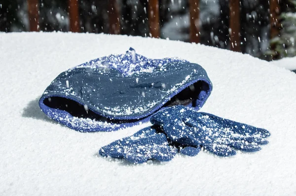 Sneeuwt met GLB en handschoenen — Stockfoto