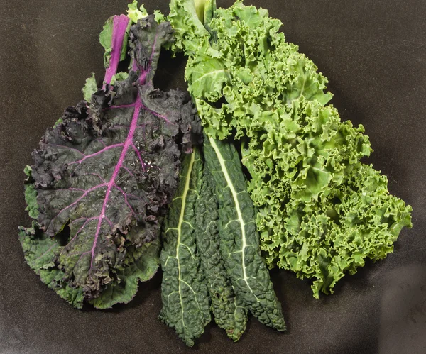 Different varieties of kale leaves — Stock Photo, Image