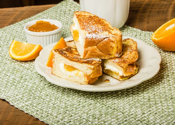 Orange marmalade stuffed toast — Stock Photo, Image