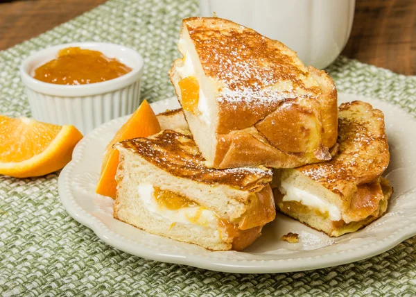 Orange marmalade stuffed toast — Stock Photo, Image