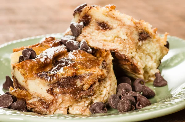 Sobremesa de pudim de pão de chocolate — Fotografia de Stock