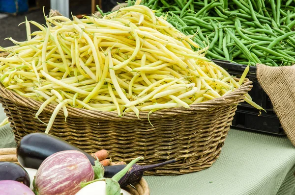 Basket of yellow snap beans