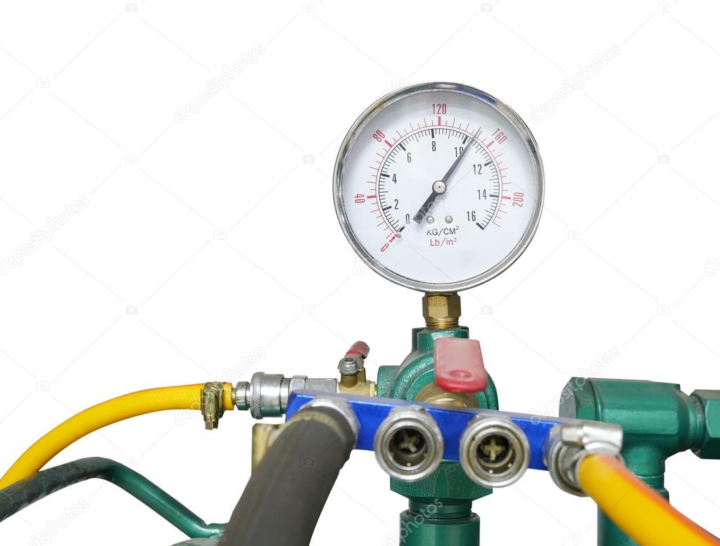 Pressure gauge with air compressure
