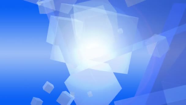 Blauer abstrakter Hintergrund mit weißem Teilchen — Stockvideo