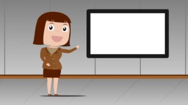 Beyaz tahta ile sunum için iş kız