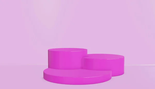 Cirkel Podium Minimal Rosa Färg Rendering — Stockfoto