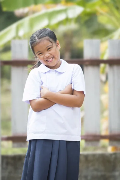 Little lady in student suit — Stock Photo, Image