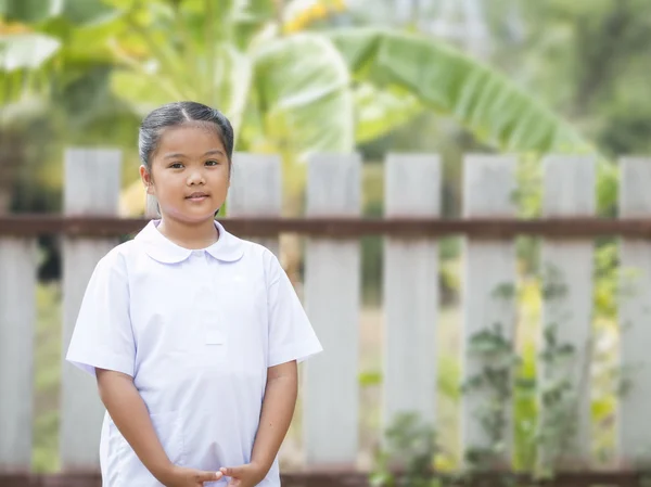 Little lady in student suit — Stock Photo, Image