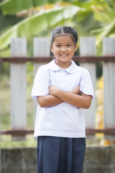 Little lady in student suit — Stock Photo, Image