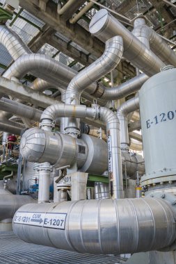 Isı değiştirici boru hattı ile