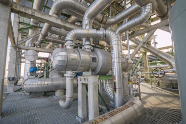 Isı değiştirici boru hattı ile