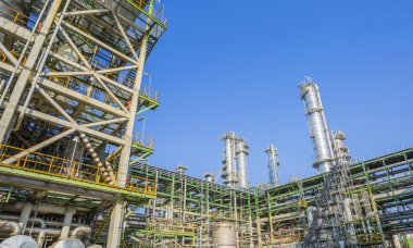 Refinery tower in sunny day
