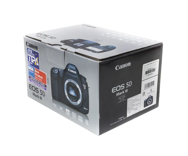 Canon 5D Mark III DSLR em caixa fechada, apenas para uso editorial — Fotografia de Stock