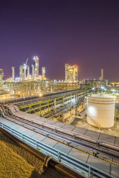 Refinery plant on night time — Stock Photo, Image