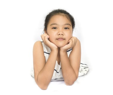 Rahatlatıcı üzerinde Asya genç bayan saat