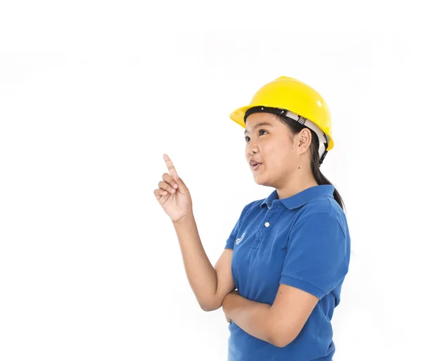 Bambini con casco di sicurezza — Foto Stock