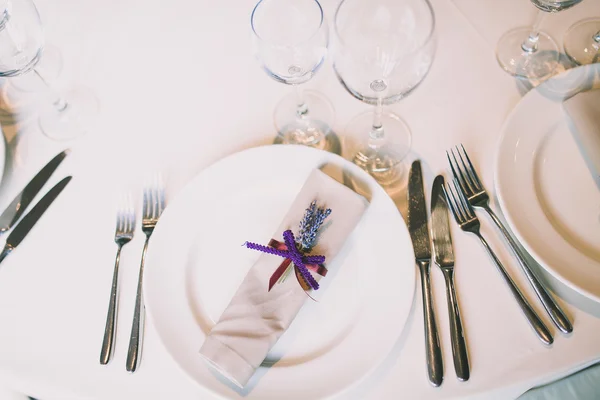 Compromissos de mesa de casamento — Fotografia de Stock