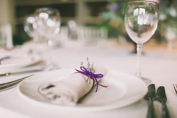 Tovagliolo decorato per un matrimonio Immagine Stock