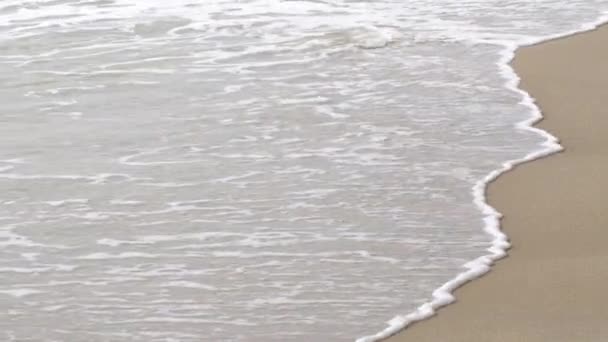 Волна Ударила Песчаному Пляжу — стоковое видео