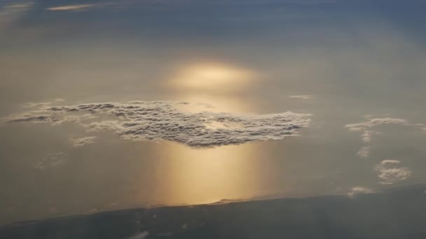 Воздушное Отражение Солнечного Луча Море — стоковое видео