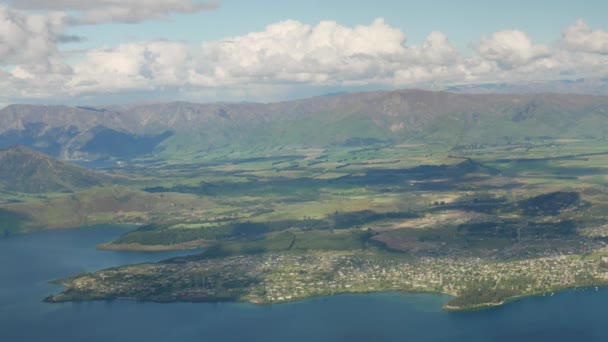 Облако Времени Движущееся Городе Ванака — стоковое видео