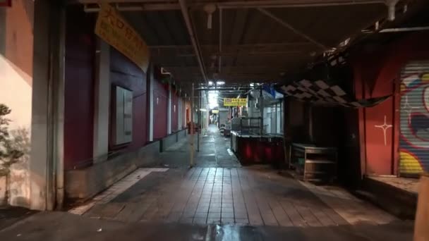 Galeri Penjaja Jalan Tun HS Lee di pagi hari. — Stok Video