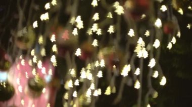 Noel ağacının bulanık arkaplanı bokeh ışığı.