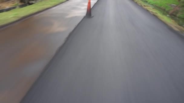 完成表面道路建設スターロードでジンバルショットの動き — ストック動画