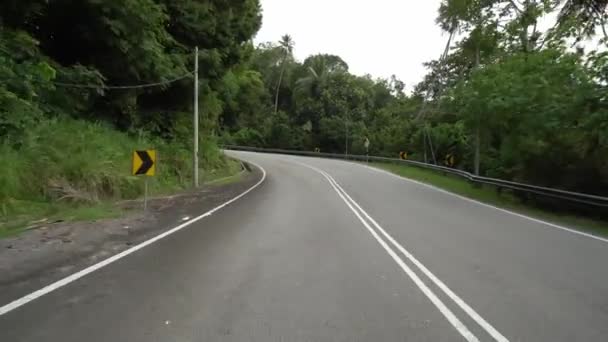 Pov Move Winding Road Kampung — Stock Video