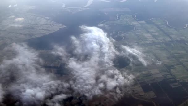 Gökyüzü Manzarası Yukarıdaki Bulutlu Hava Uçağından Görünüyor — Stok video