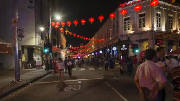 Georgetown Penang Malajsie Únor 2018 Timelapse Lidé Navštěvují Oslavu Čínského — Stock video