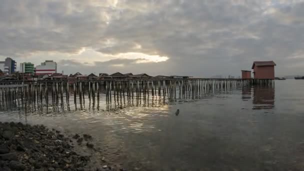 Джорджтаун Пенанг Малайзия Апреля 2018 Года Восход Солнца Tan Jetty — стоковое видео