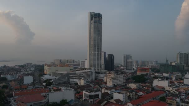 Georgetown Penang Malezja Kwiecień 2018 Wieczorem Budynek Komtar Timelapse — Wideo stockowe