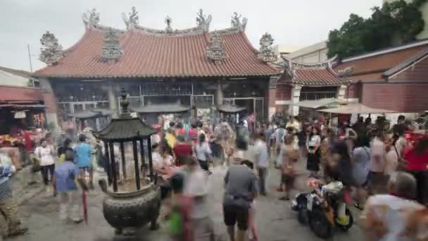 Georgetown Penang Malásia Jul 2018 Multidão Timelapse Reza Templo Guan — Vídeo de Stock