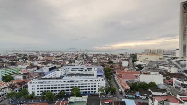 Georgetown Penang Μαλαισία Σεπ 2018 Timelapse Sunset Panning Georgetown Komtar — Αρχείο Βίντεο