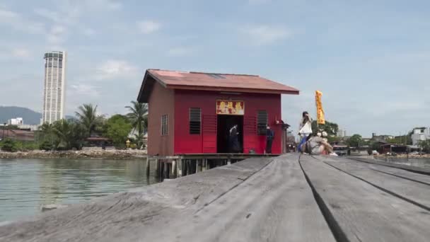 Georgetown Penang Malaysia Oct 2018 Timelapse Red Temple Background Будівля — стокове відео