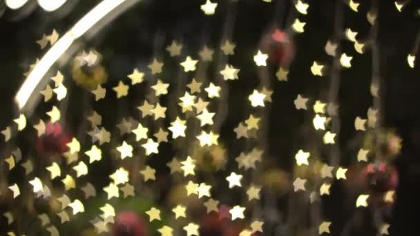 Bulanık Yıldız Bokeh Arka Planı Yıl Sonu Şenlik Dekorasyonu — Stok video