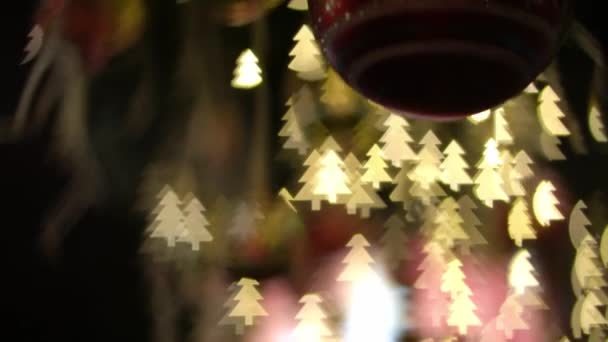 Kerstbal Decoratie Met Boom Achtergrond Ornament Voor Kerstvakantie — Stockvideo