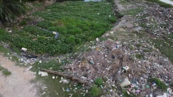 Dump Rubbish River Bank River — 图库视频影像