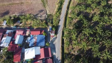 Malezya köyü yakınlarındaki kırsal alan manzaralı arazi