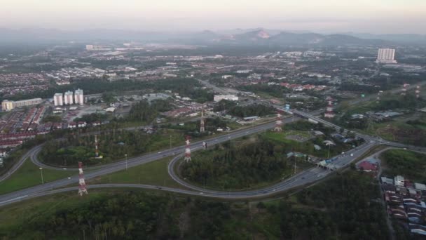 Tráfego Aéreo Carro Vista Bukit Tambun Toll — Vídeo de Stock