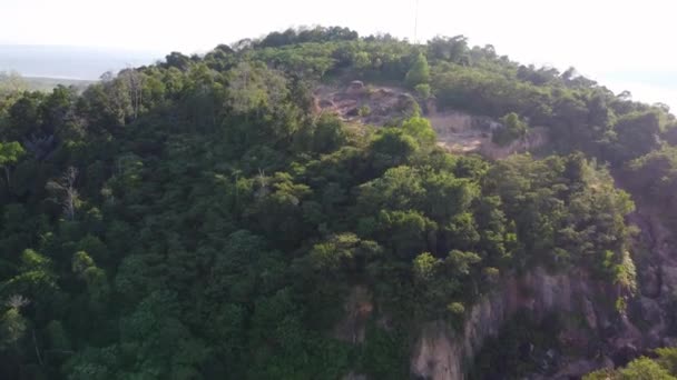 Vista Aérea Olhar Para Baixo Selva Desmatamento Colina — Vídeo de Stock