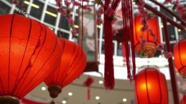 Illuminated red lantern decoration during Chinese New Year