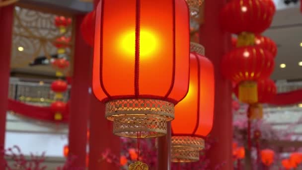 Κινέζικα Νέο Έτος Κόκκινο Φανάρι Led — Αρχείο Βίντεο