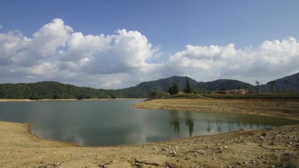 Dry Mengkuang Dam Bukit Mertajam Pod Modrou Oblohou — Stock video