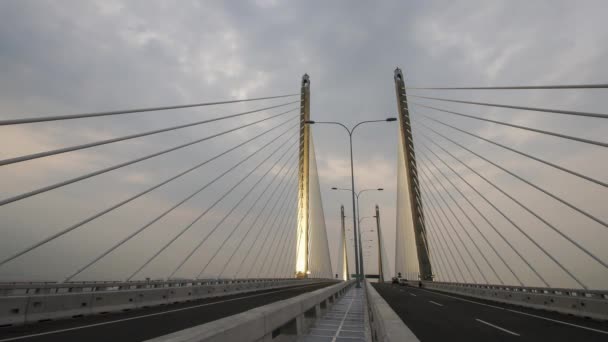 Zaman çizelgesi Penang İkinci Köprüsü 'nde fotoğraf çek. — Stok video