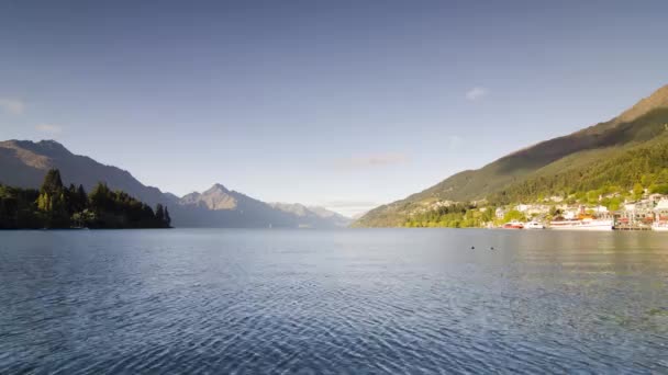 Timelapse Lake Wakatipu Queenstown Morgonen — Stockvideo